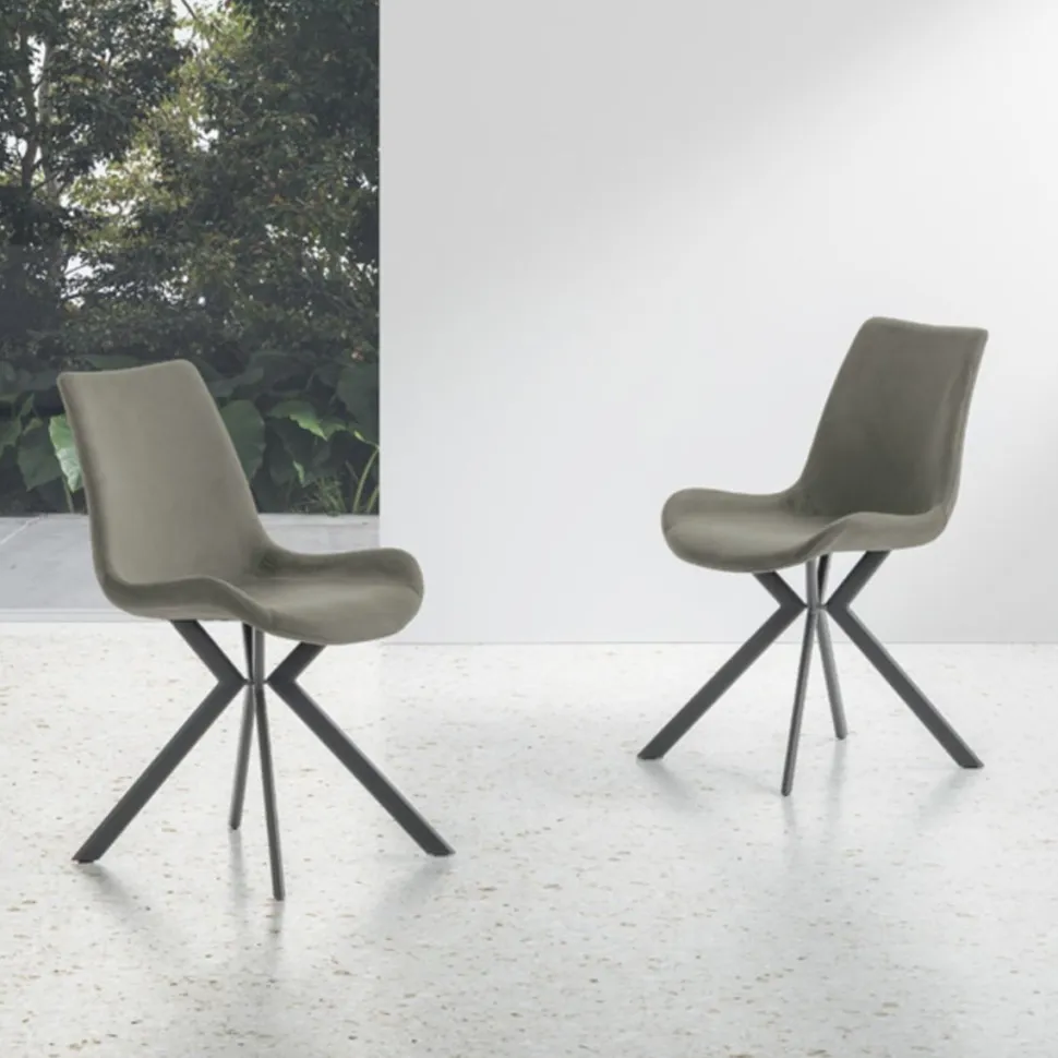 Sedia imbottita e rivestita in tessuto Malaga NEW disponibile in 15 colori