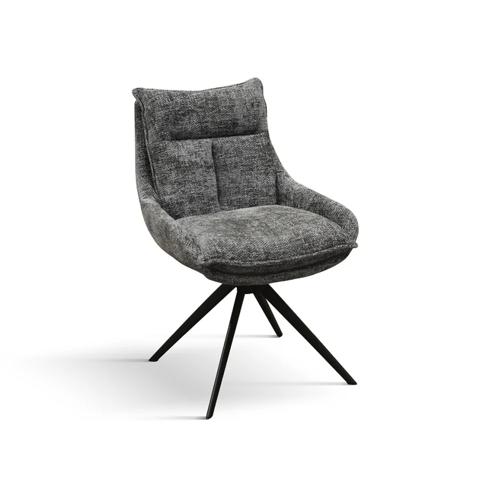 Sedia imbottita in tessuto Alfred disponibile in 2 colori