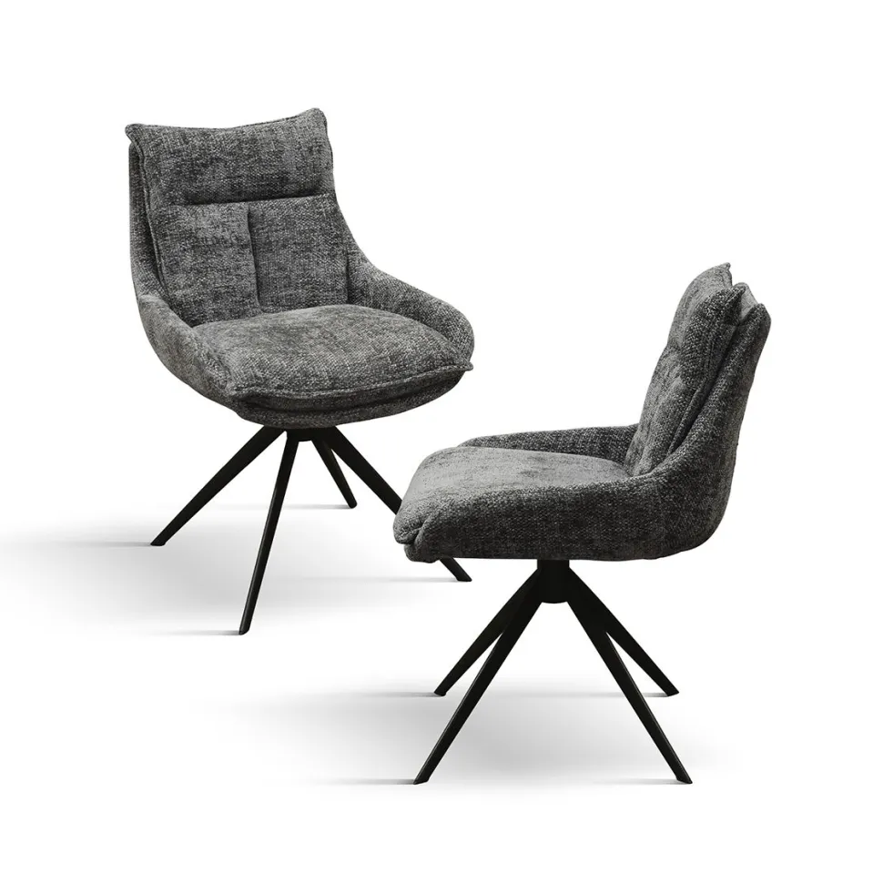 Sedia imbottita in tessuto Alfred disponibile in 2 colori