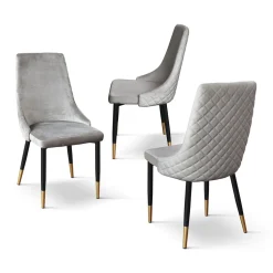 Sedia imbottita in velluto Caterina disponibile in 3 colori