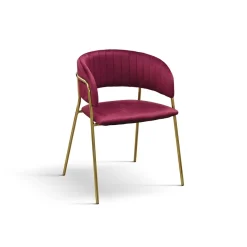 Sedia imbottita in velluto Pam disponibile in 3 colori