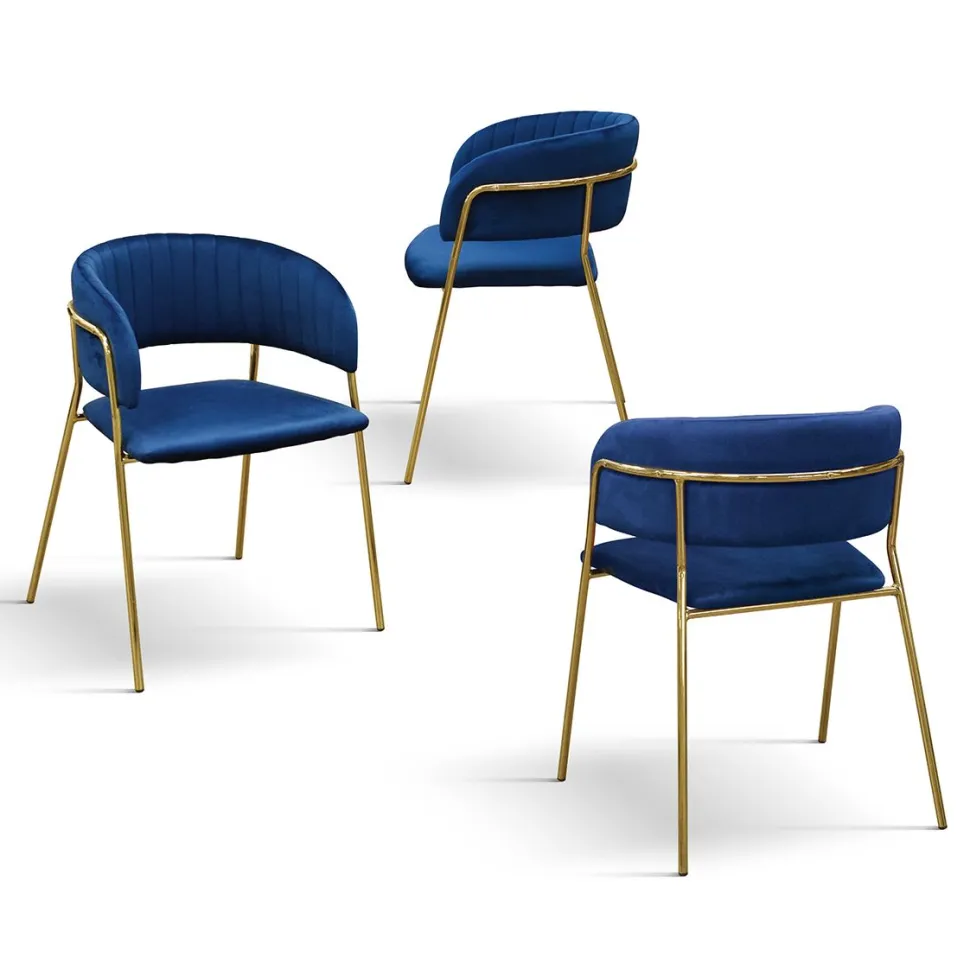 Sedia imbottita in velluto Pam disponibile in 3 colori