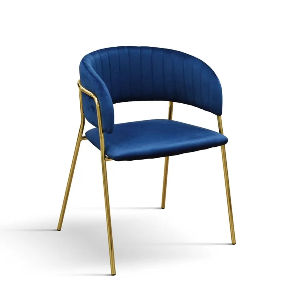 Sedia imbottita in velluto Pam disponibile in 3 colori