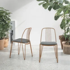 Sedia in metallo verniciato e seduta rivestita Granada disponibile in 7 colori