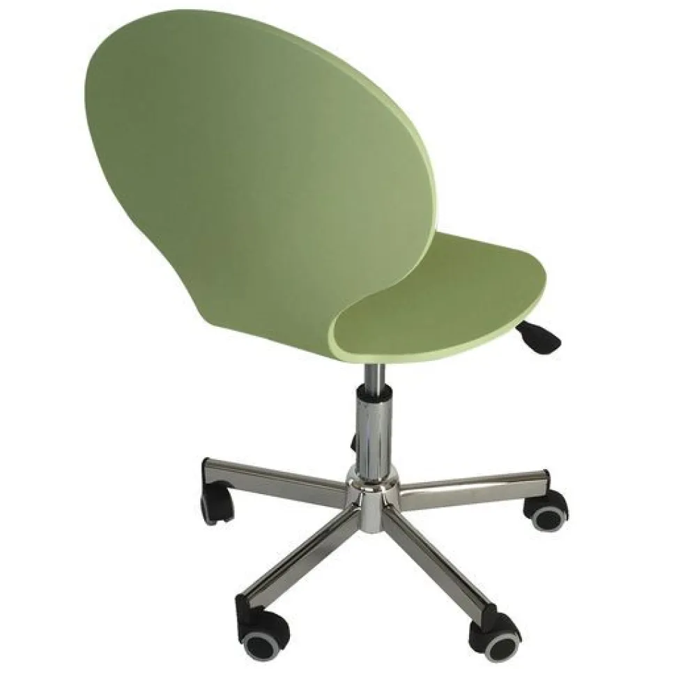 Sedia Melina in Legno con ruote in finitura Salvia