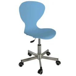 Sedia Timoty in Pvc con ruote in finitura Cielo