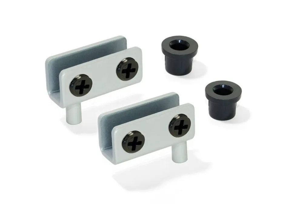 Set di cerniere interne per porte in vetro, spessore 4-6 mm, Acciaio, Grigia metallizzata