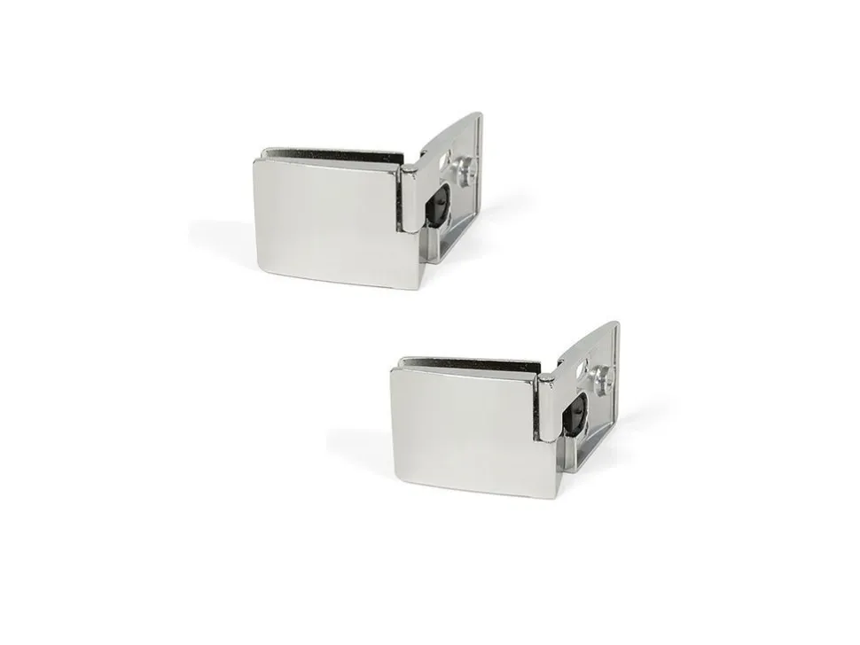 Set di cerniere per porte in vetro, centrale, spessore 4-5 mm, Zama, Cromato lucido