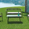 Set di Divani da Esterno Milano con Divano, 2 Poltrone e Tavolino in Alluminio e Twist Wicker