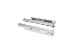 Set di guide per cassetti a scomparsa Silver, estrazione totale, push, profondità 250 mm, Acciaio, Zincato bianco