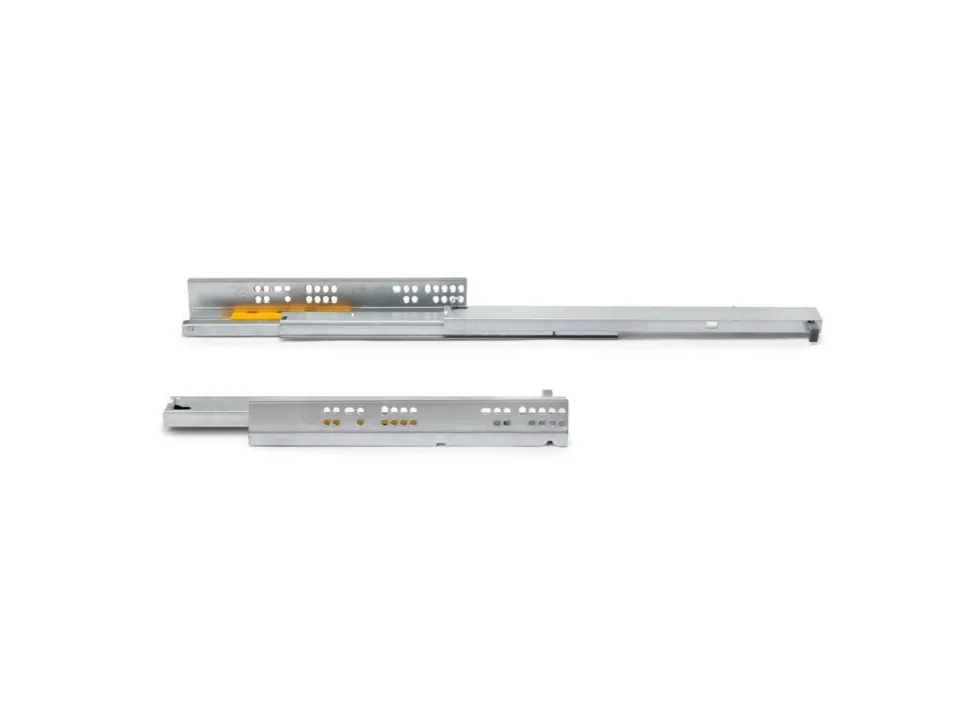 Set di guide per cassetti a scomparsa Silver, estrazione totale, push, profondità 250 mm, Acciaio, Zincato bianco