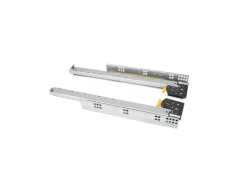 Set di guide per cassetti a scomparsa Silver, estrazione totale, con chiusura soft e aggancio, profondità 290 mm, Acciaio, Zincato bianco