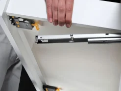 Set di guide per cassetti a scomparsa Silver, estrazione totale, con chiusura soft e aggancio, profondità 290 mm, Acciaio, Zincato bianco