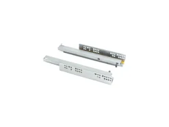 Set di guide per cassetti a scomparsa Silver, estrazione totale, chiusura soft, profondità 250 mm, Acciaio, Zincato bianco