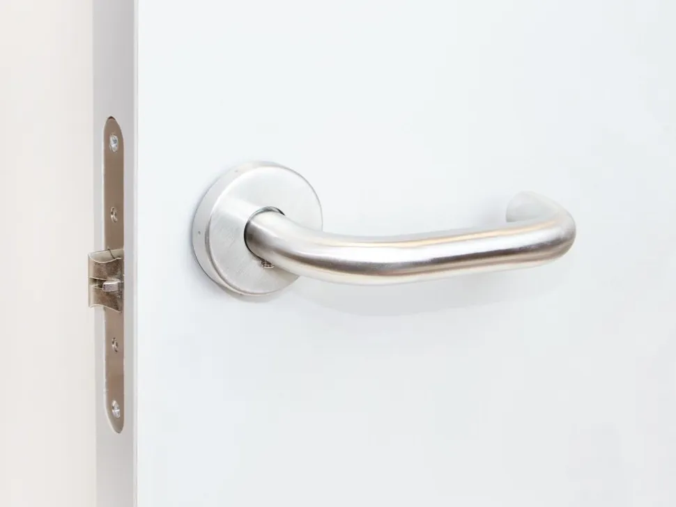 Set di maniglie per porte interne con rosetta D.53mm forma a U in Acciaio inossidabile