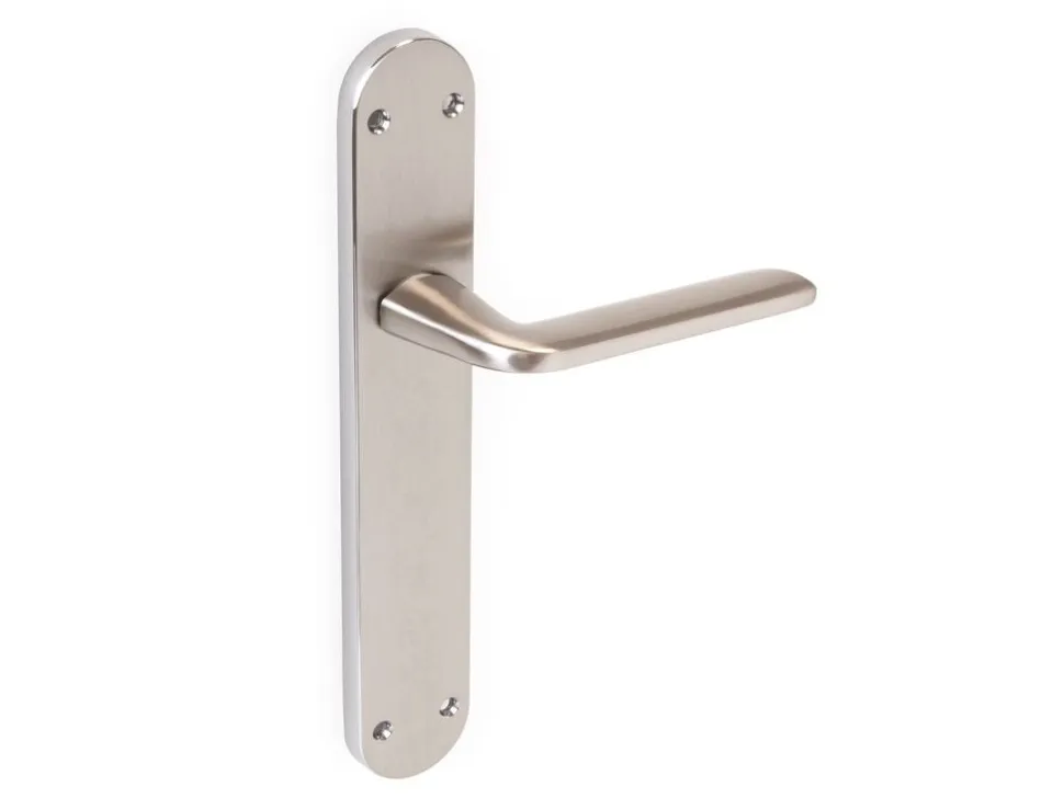 Set di maniglie per porte interne Sydney con piastre 43x250 mm in Alluminio e Zama