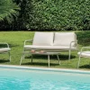 Set divani da Esterno Montpellier con Divano, 2 Poltrone e Tavolino in Alluminio Creta e Corda