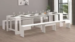 Set 2 Panche allungabili per consolle finitura Bianco Lucido