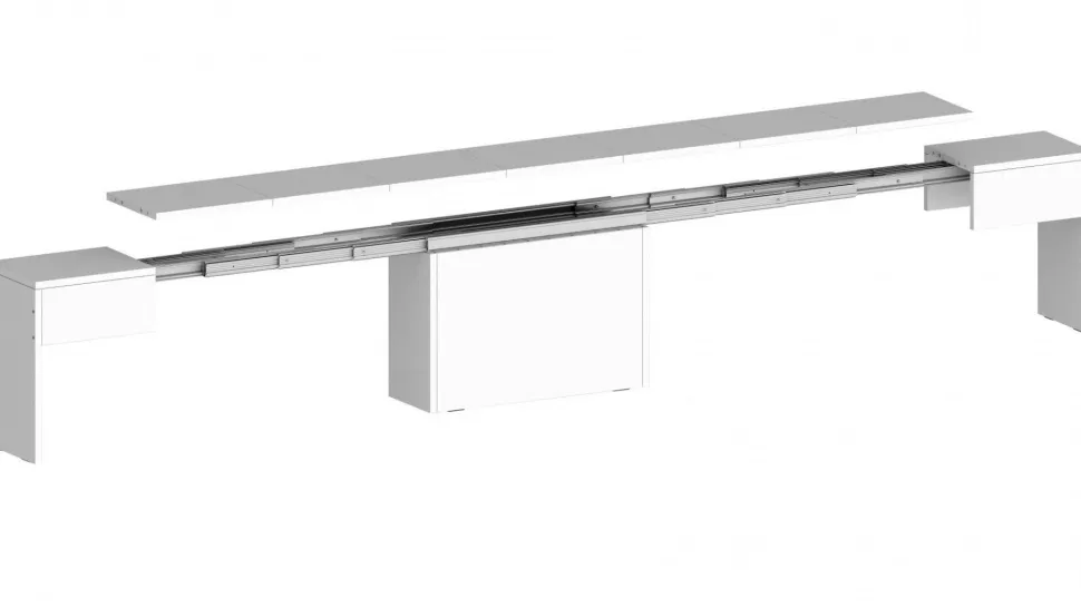 Set 2 Panche allungabili per consolle finitura Bianco Lucido