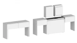 Set 2 Panche allungabili per consolle finitura Bianco Lucido