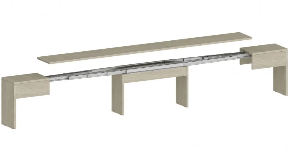 Set 2 Panche allungabili per consolle finitura Olmo