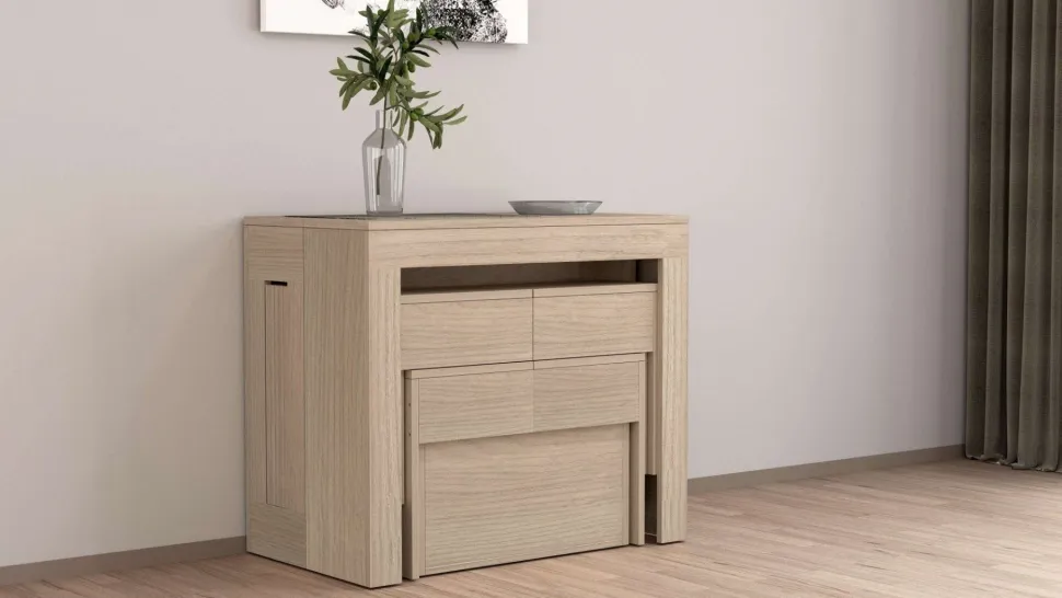 Set 2 Panche allungabili per consolle finitura Olmo