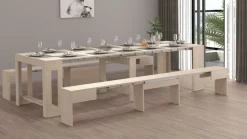 Set 2 Panche allungabili per consolle finitura Olmo