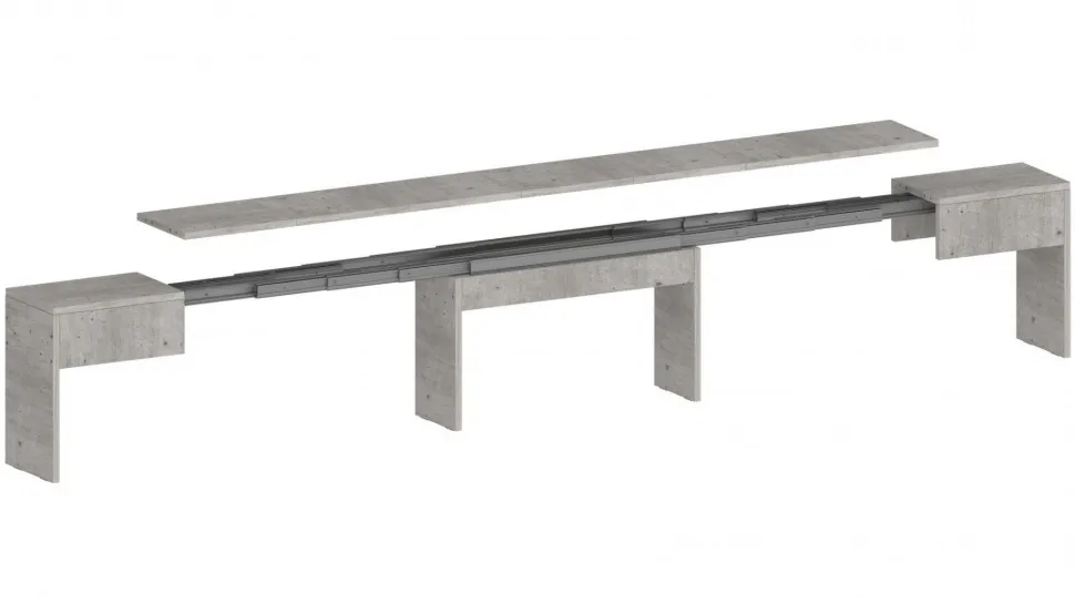Set 2 Panche allungabili per consolle finitura Cemento