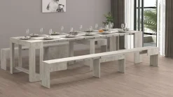 Set 2 Panche allungabili per consolle finitura Cemento