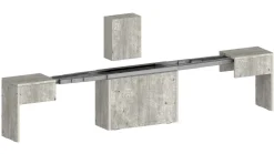 Set 2 Panche allungabili per consolle finitura Cemento