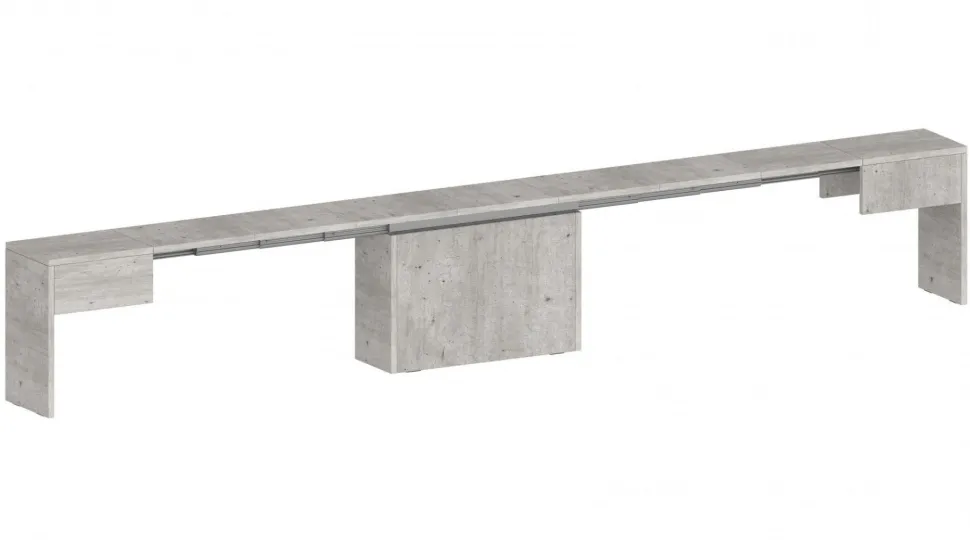 Set 2 Panche allungabili per consolle finitura Cemento