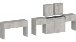 Set 2 Panche allungabili per consolle finitura Cemento