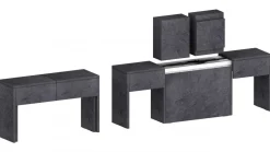 Set 2 Panche allungabili per consolle finitura Ardesia
