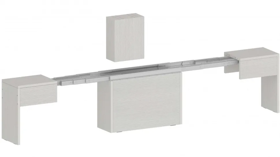 Set 2 Panche allungabili per consolle finitura Bianco Frassino