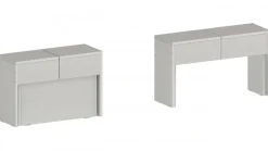 Set 2 Panche allungabili per consolle finitura Bianco Frassino