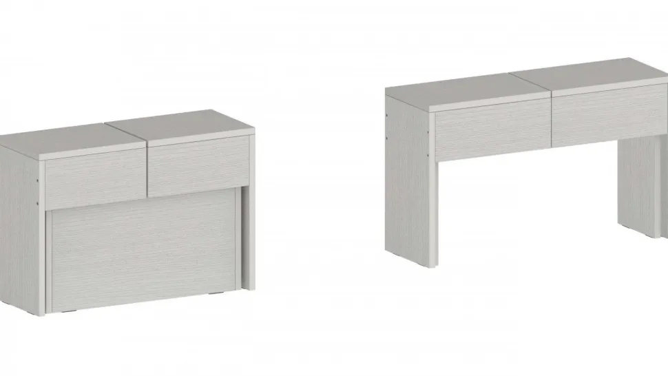 Set 2 Panche allungabili per consolle finitura Bianco Frassino