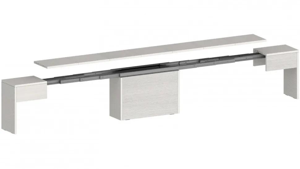 Set 2 Panche allungabili per consolle finitura Bianco Frassino