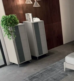 Settimino a 5 cassetti con inserto laccato modello Crox Linea Lotto