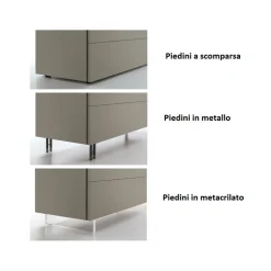 Settimino a 5 cassetti con TOP spessore 2 cm Astro disponibile in vari colori