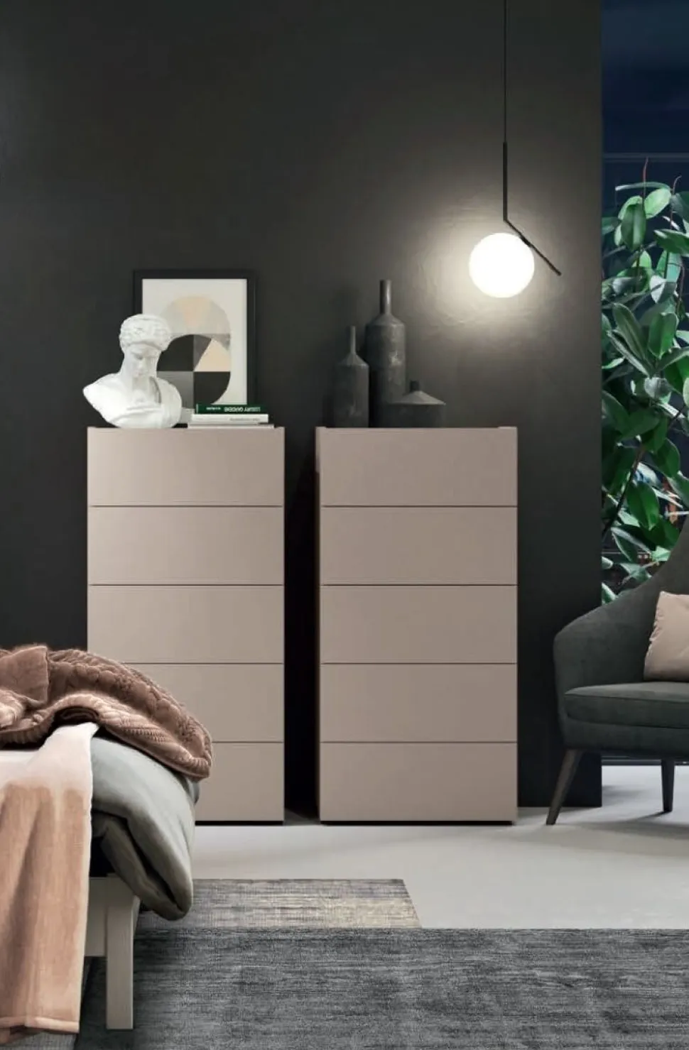 Settimino con 5 cassetti modello Alex Linea Lotto disponibile in 16 colori
