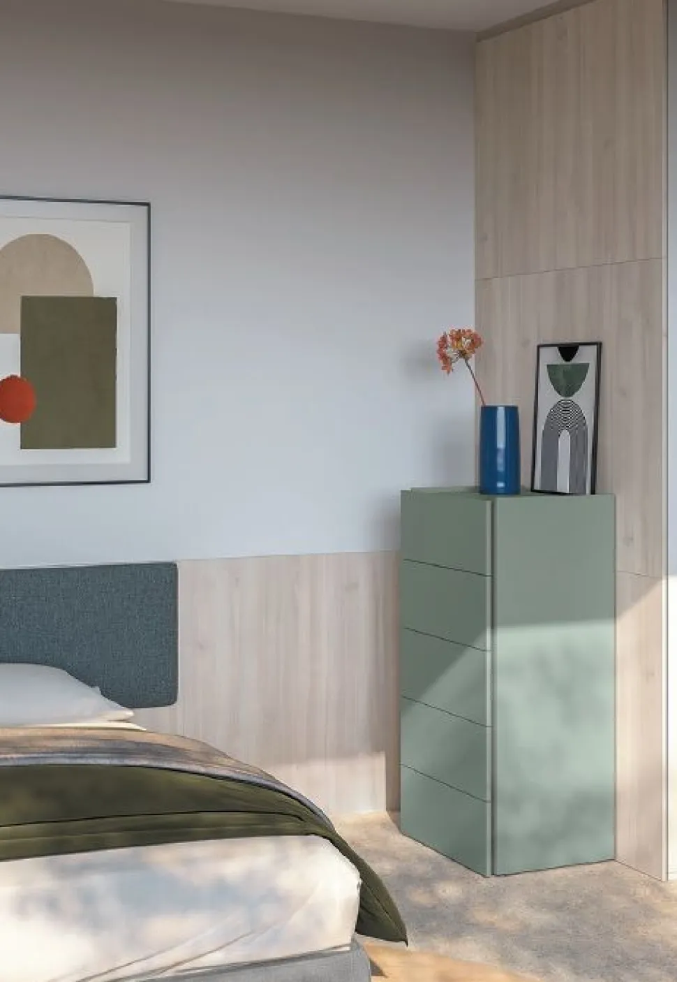 Settimino con 5 cassetti modello Alex Linea Lotto disponibile in 16 colori
