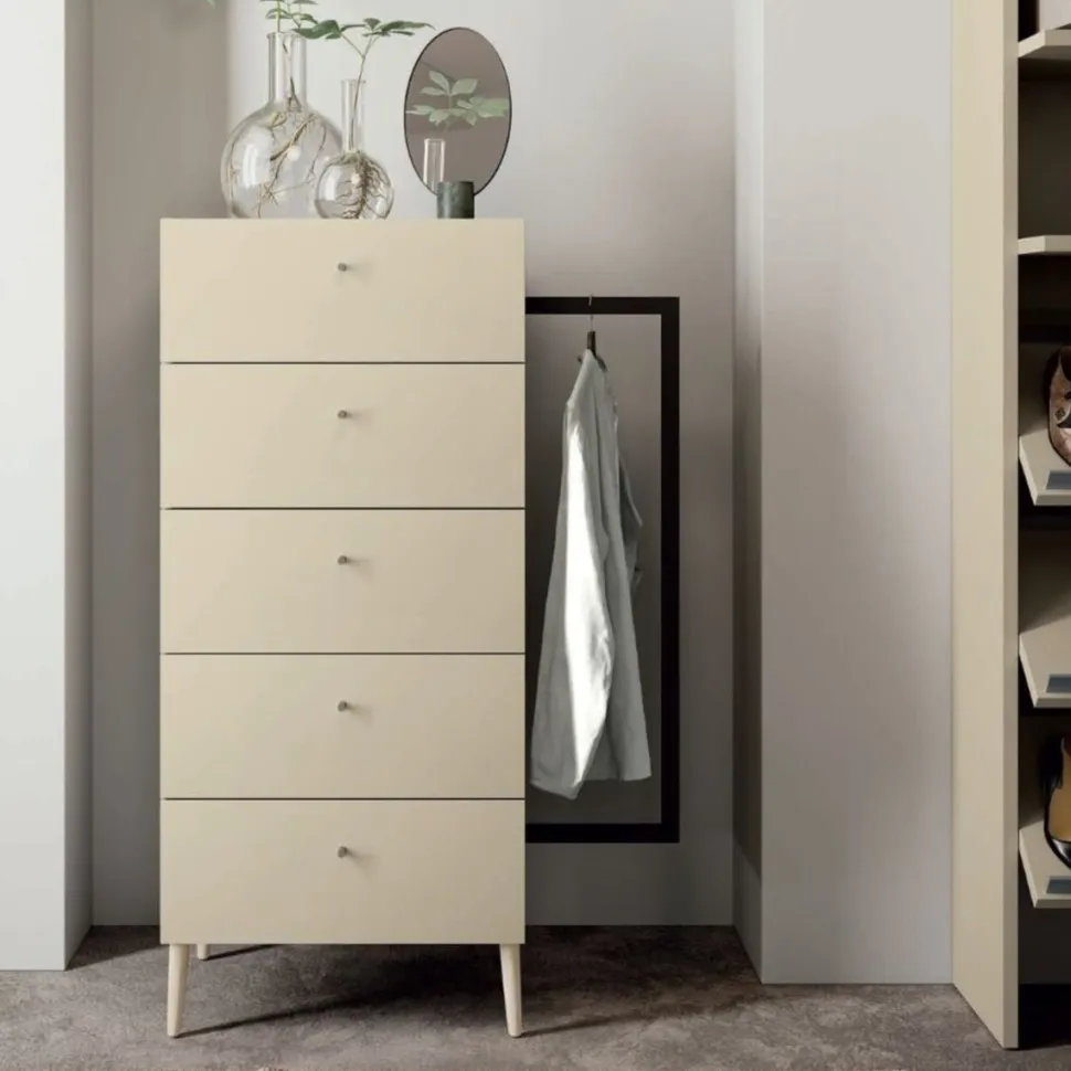 Settimino Elias con 5 cassetti Linea Lotto disponibile in 16 colori