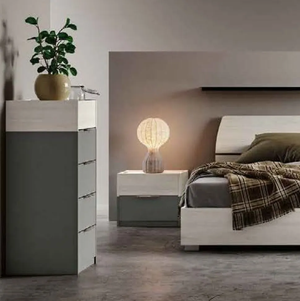 Settimino moderno 5 cassetti con maniglia in metallo cromata Box disponibile in vari colori