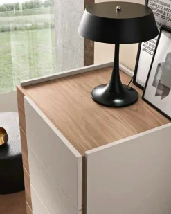 Settimino moderno 5 cassetti con maniglia e inserto laterale disponibile in vari colori Klass linea Domino