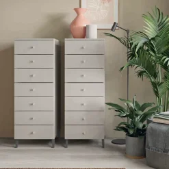Settimino moderno 7 cassetti in Bianco Opaco Mister linea Volo disponibile in vari colori