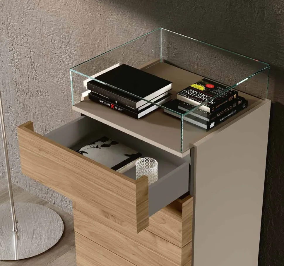 Settimino moderno 5 cassetti senza maniglia Verano disponibile in vari colori