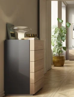 Settimino moderno 5 cassetti senza maniglia Verano disponibile in vari colori