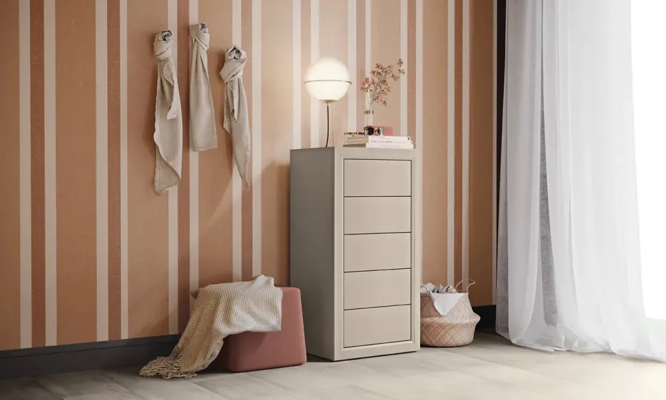 Settimino Oscar cinque cassetti linea Ginevra disponibile in vari colori