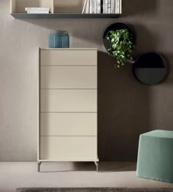 Settimino retrofinito con 5 cassetti modello Slot Linea Lotto disponibile in 16 colori