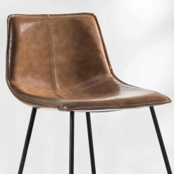 Sgabello Dublin con gambe a slitta in Ecopelle cuoio vissuto